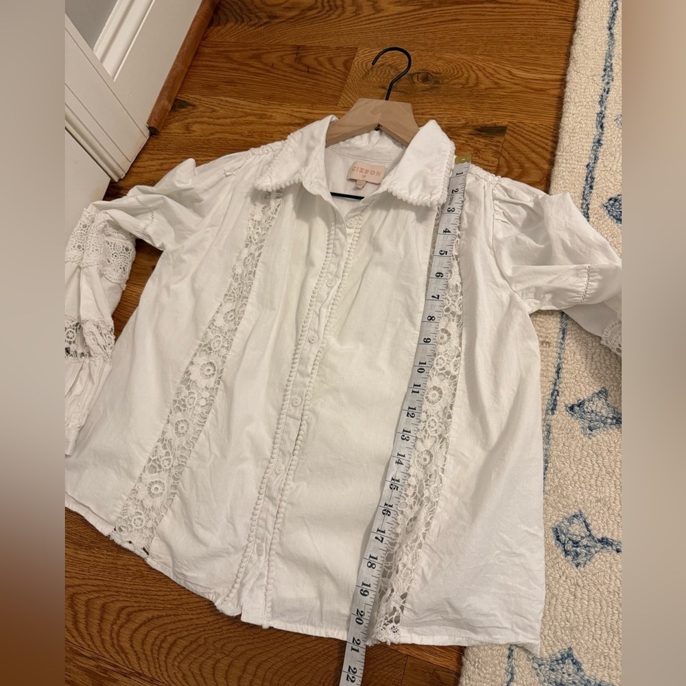 CIEBON Mollie Lace Trim Shirt White Size XS - Picture 12 of 13